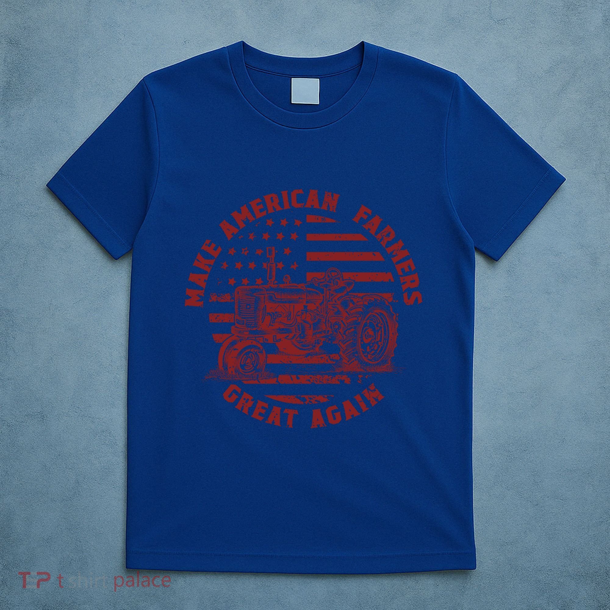 Make Farmers Great Again Antique Tractor Usa Flag Farmer Gift T-Shirt