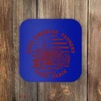 Make Farmers Great Again Antique Tractor Usa Flag Farmer Gift Coaster thumb 0