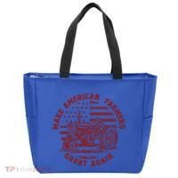 Make Farmers Great Again Antique Tractor Usa Flag Farmer Gift Tote Bag thumb 0
