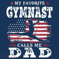 My Favorite Gymnast Calls Me Dad USA Flag Fathers Day Women's Tank Top thumb 5