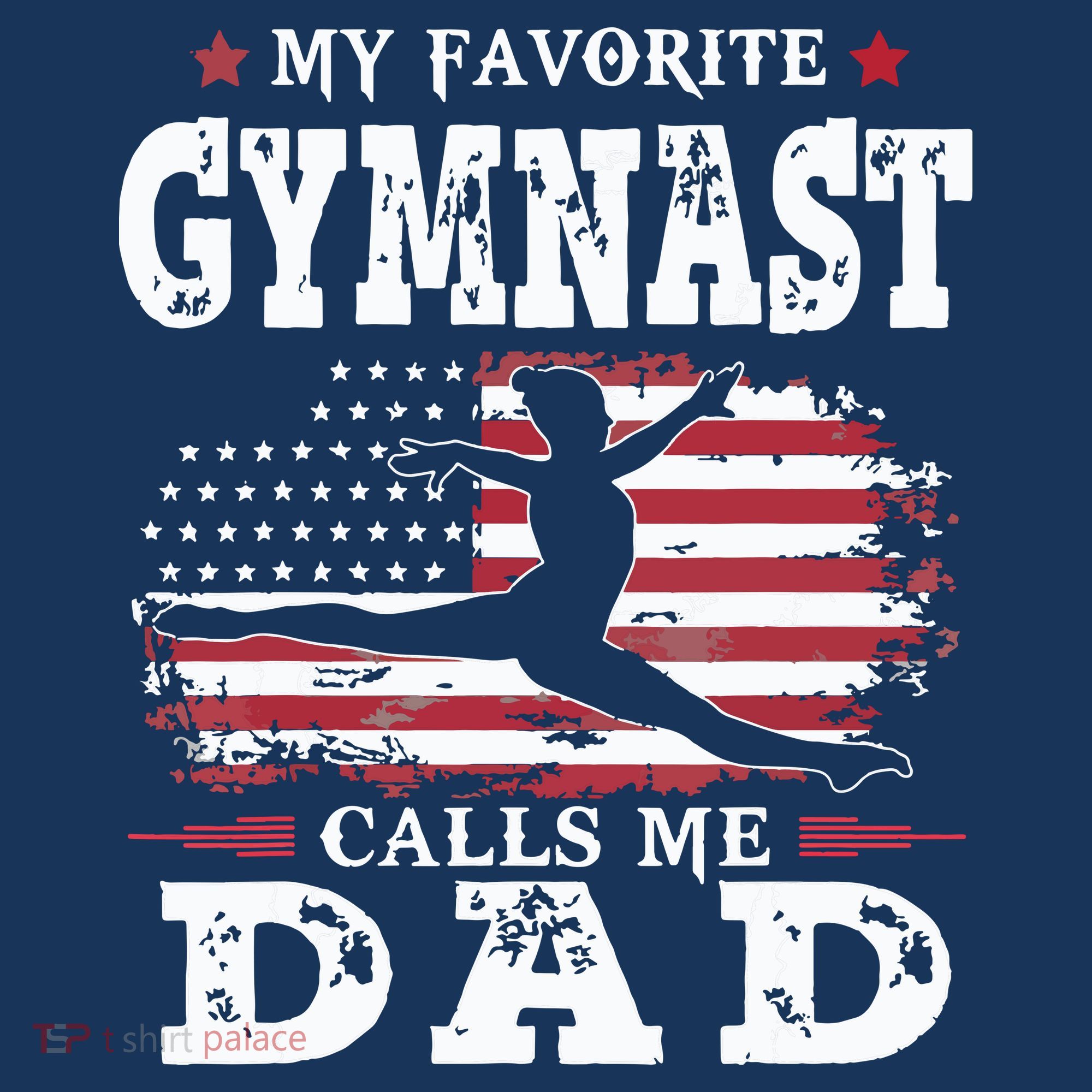 My Favorite Gymnast Calls Me Dad USA Flag Fathers Day Women's Tank Top