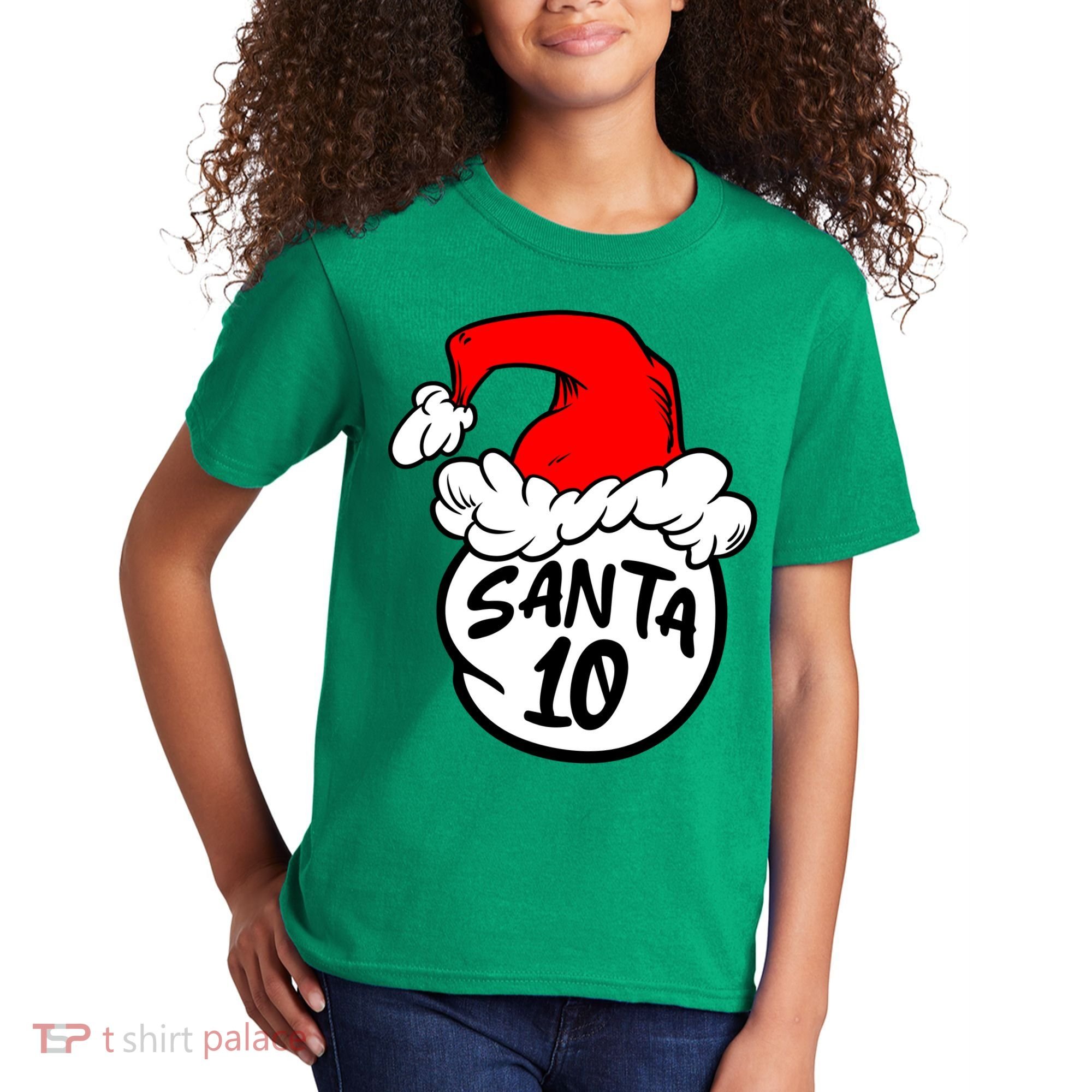 Matching Family Group Santa Hat 10 Kids T-Shirt