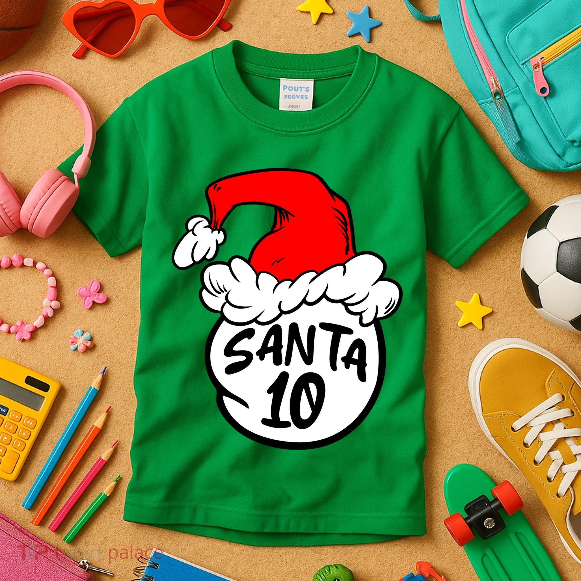 Matching Family Group Santa Hat 10 Kids T-Shirt