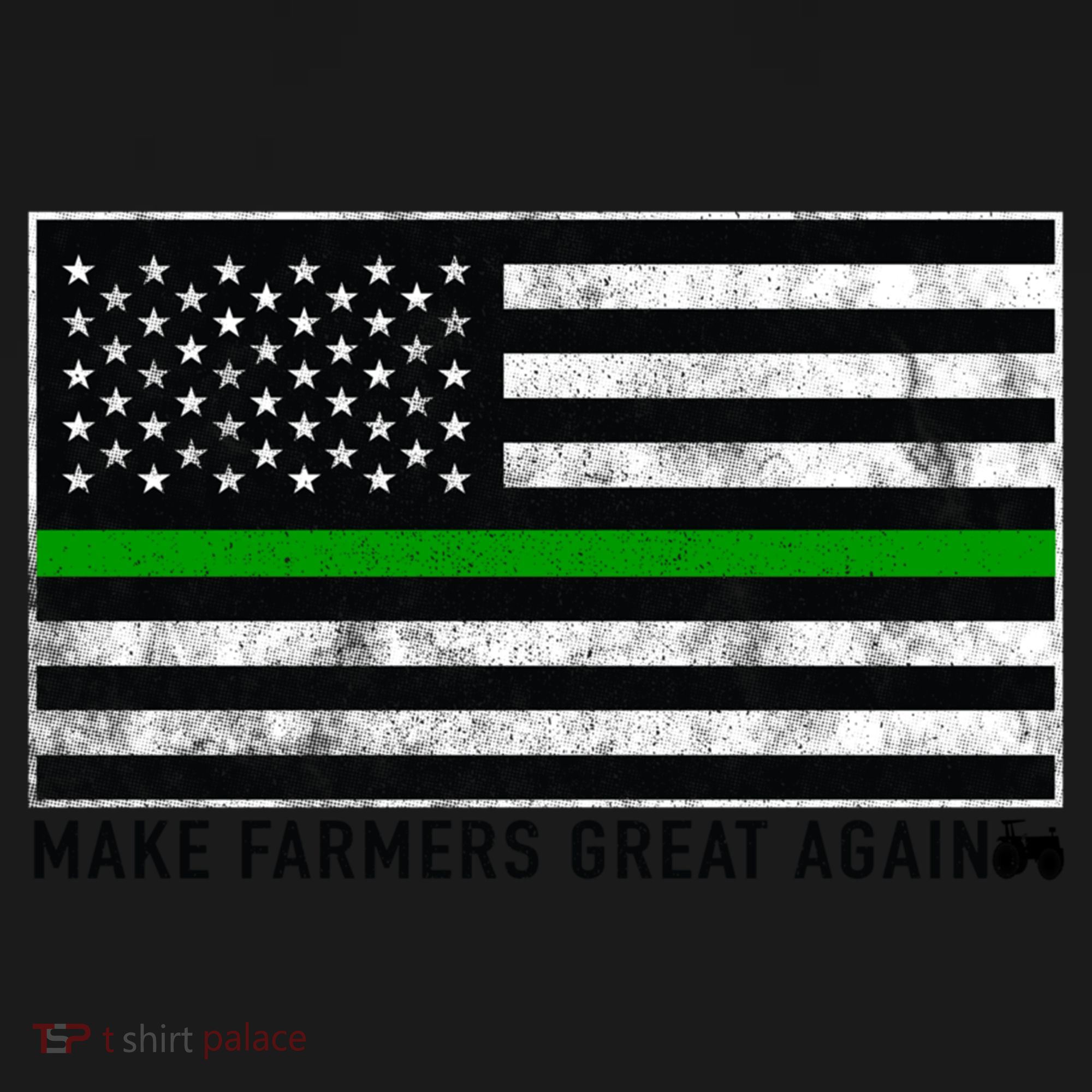 Make Farmers Great Again Tractor Us Flag Green Line Gift USA-Made Doggie Bandana