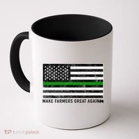 Make Farmers Great Again Tractor Us Flag Green Line Gift Coffee Mug thumb 0