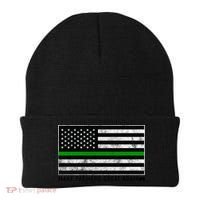 Make Farmers Great Again Tractor Us Flag Green Line Gift Beanie thumb 0
