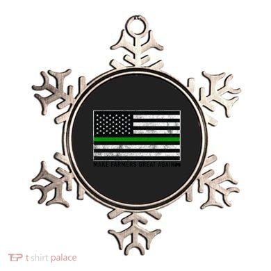 Make Farmers Great Again Tractor Us Flag Green Line Gift Ornament
