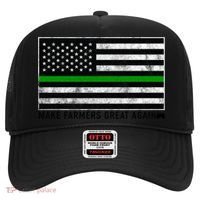 Make Farmers Great Again Tractor Us Flag Green Line Gift Hat thumb 0