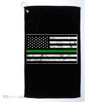 Make Farmers Great Again Tractor Us Flag Green Line Gift Golf Towel thumb 0
