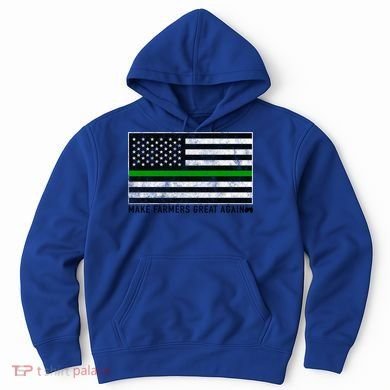 Make Farmers Great Again Tractor Us Flag Green Line Gift Hoodie