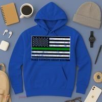 Make Farmers Great Again Tractor Us Flag Green Line Gift Hoodie thumb 3
