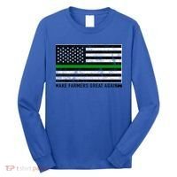 Make Farmers Great Again Tractor Us Flag Green Line Gift Long Sleeve Shirt thumb 0