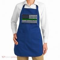 Make Farmers Great Again Tractor Us Flag Green Line Gift Apron thumb 2
