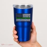 Make Farmers Great Again Tractor Us Flag Green Line Gift Tumbler thumb 2