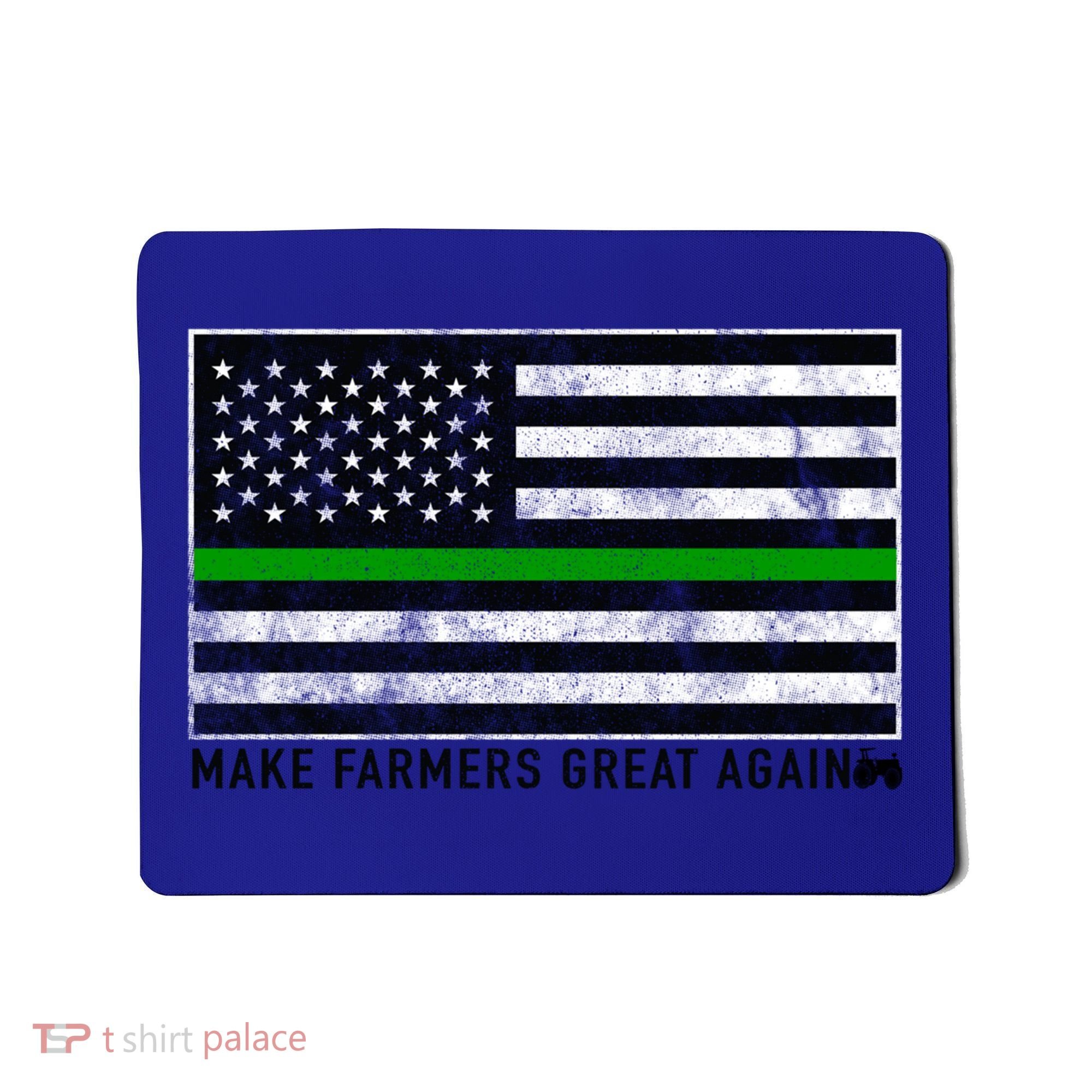 Make Farmers Great Again Tractor Us Flag Green Line Gift Mousepad