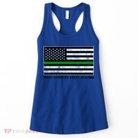 Make Farmers Great Again Tractor Us Flag Green Line Gift Women's Tank Top thumb 0