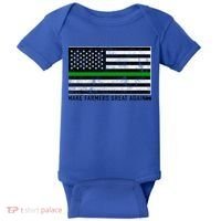 Make Farmers Great Again Tractor Us Flag Green Line Gift Baby Bodysuit thumb 0
