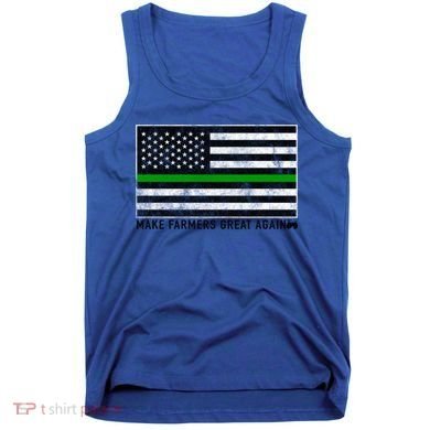 Make Farmers Great Again Tractor Us Flag Green Line Gift Tank Top