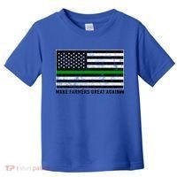 Make Farmers Great Again Tractor Us Flag Green Line Gift Toddler T-Shirt thumb 0