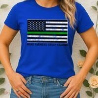 Make Farmers Great Again Tractor Us Flag Green Line Gift Women's T-Shirt thumb 2