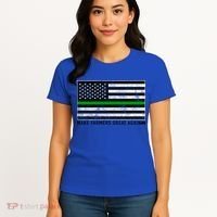 Make Farmers Great Again Tractor Us Flag Green Line Gift Women's T-Shirt thumb 4
