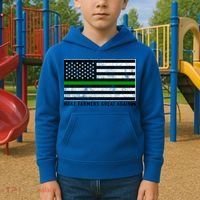 Make Farmers Great Again Tractor Us Flag Green Line Gift Kids Hoodie thumb 2