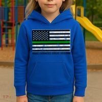 Make Farmers Great Again Tractor Us Flag Green Line Gift Kids Hoodie thumb 3