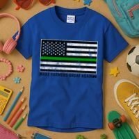 Make Farmers Great Again Tractor Us Flag Green Line Gift Kids T-Shirt thumb 3