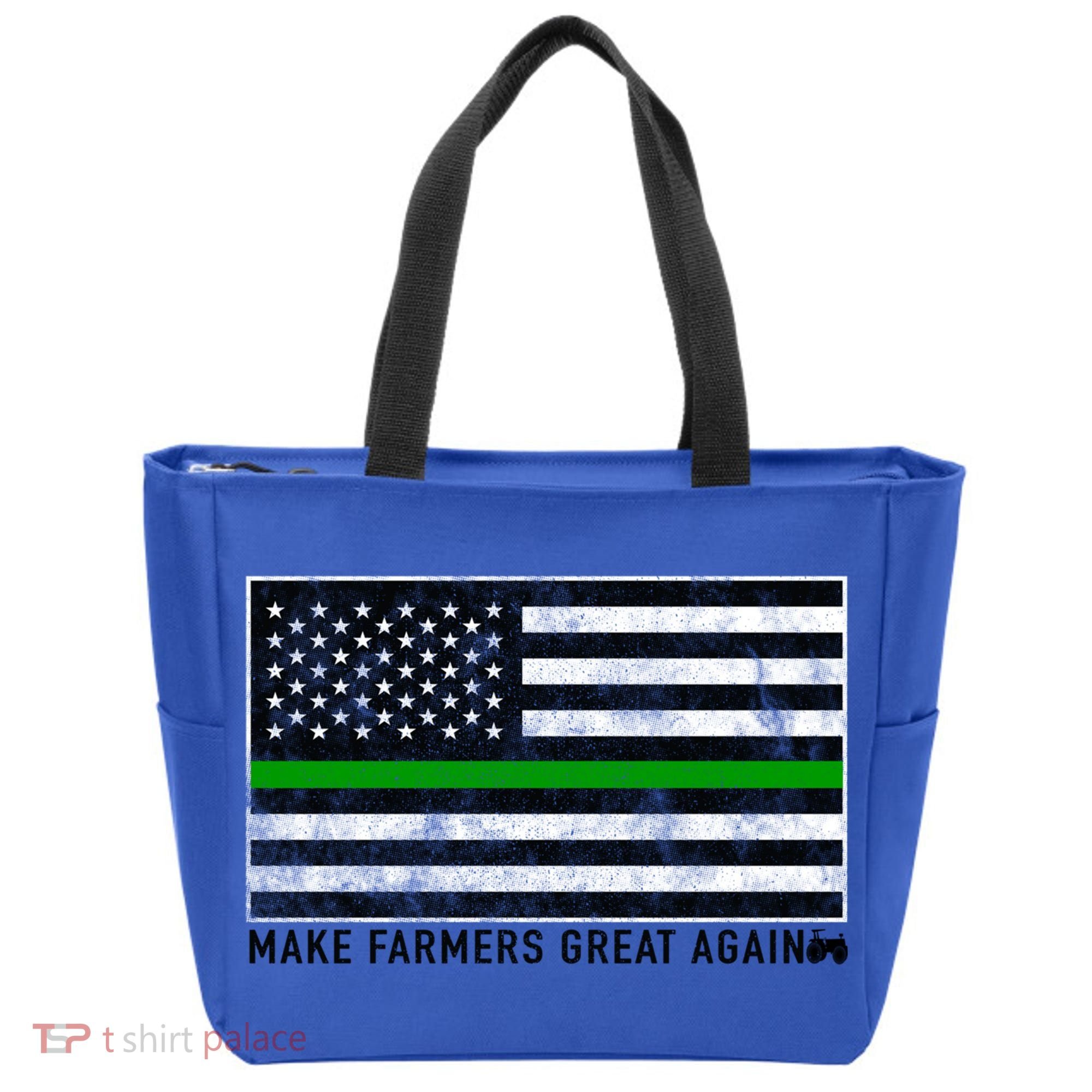 Make Farmers Great Again Tractor Us Flag Green Line Gift Tote Bag