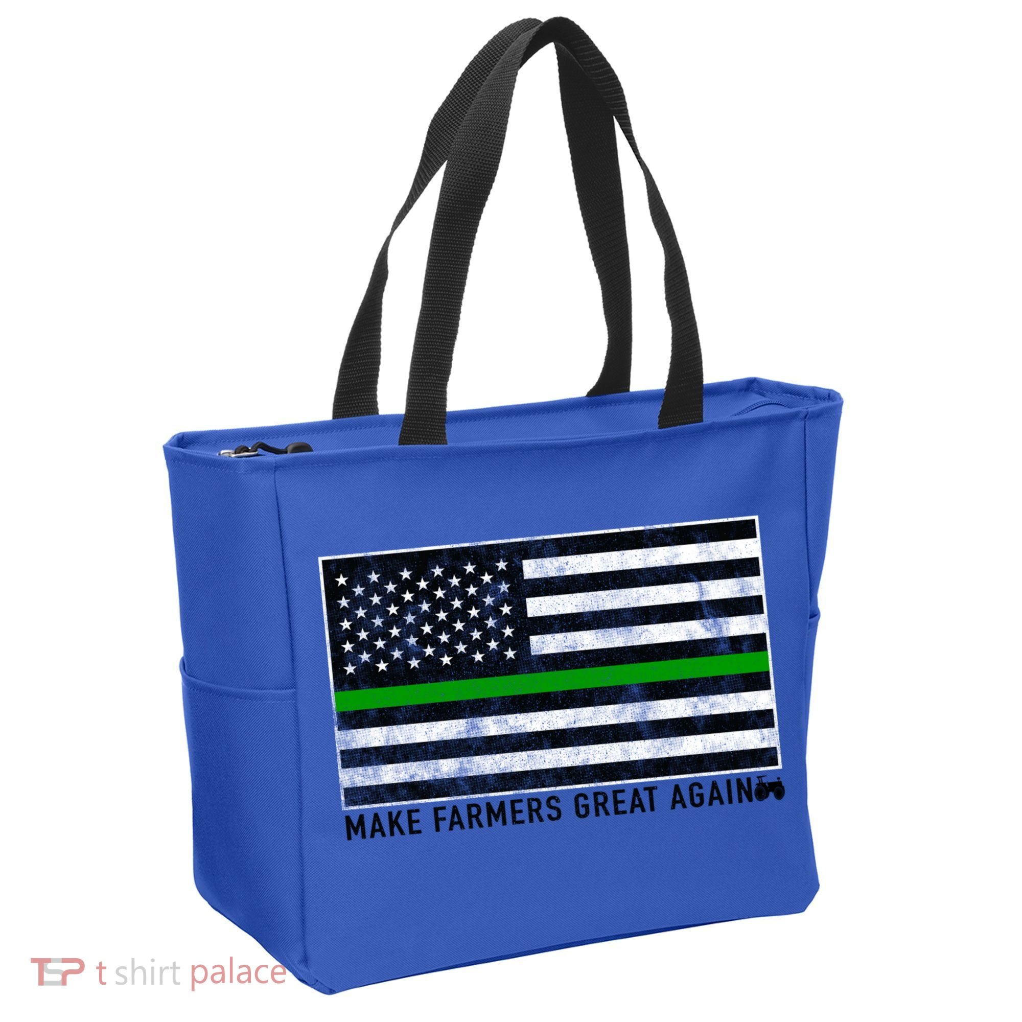 Make Farmers Great Again Tractor Us Flag Green Line Gift Tote Bag