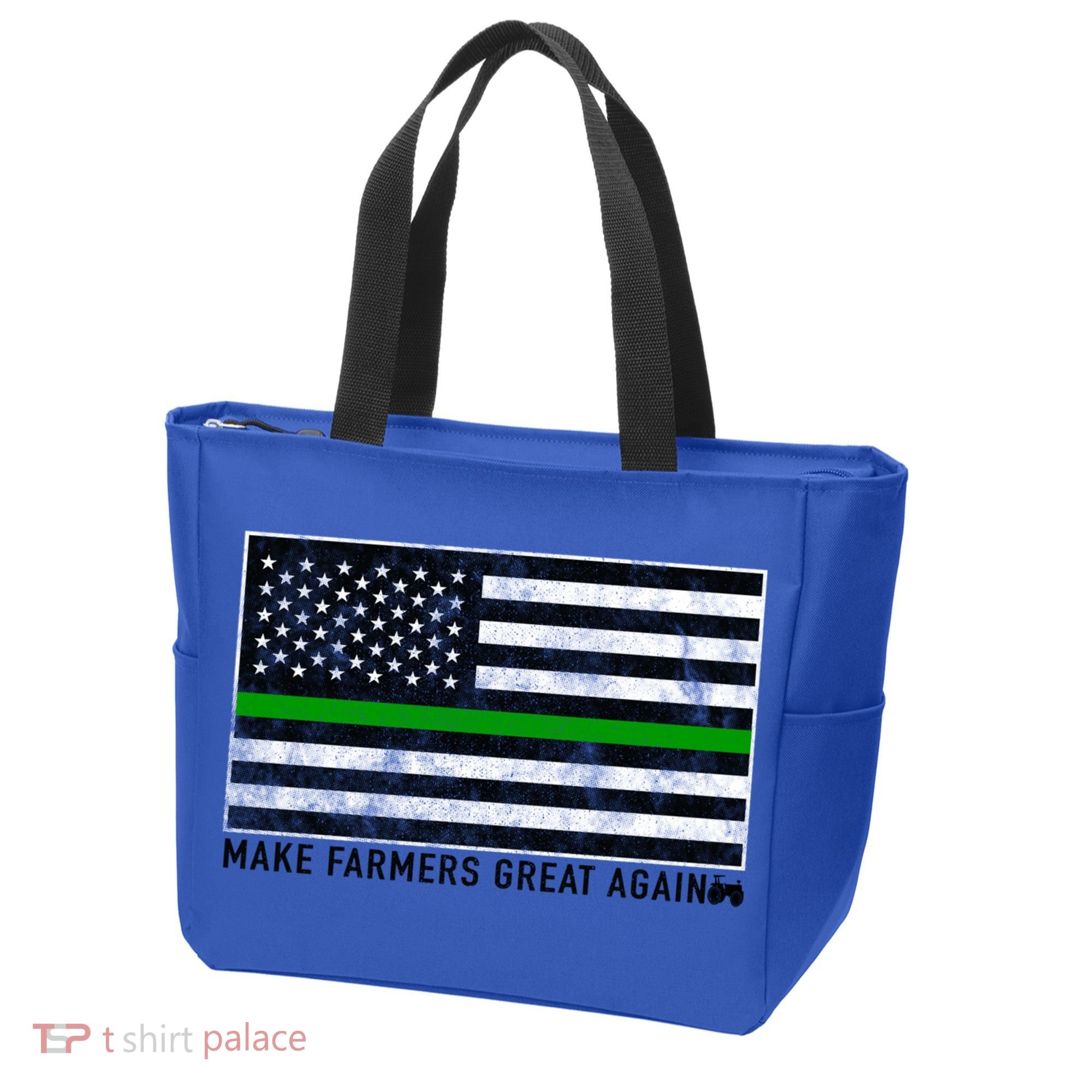 Make Farmers Great Again Tractor Us Flag Green Line Gift Tote Bag