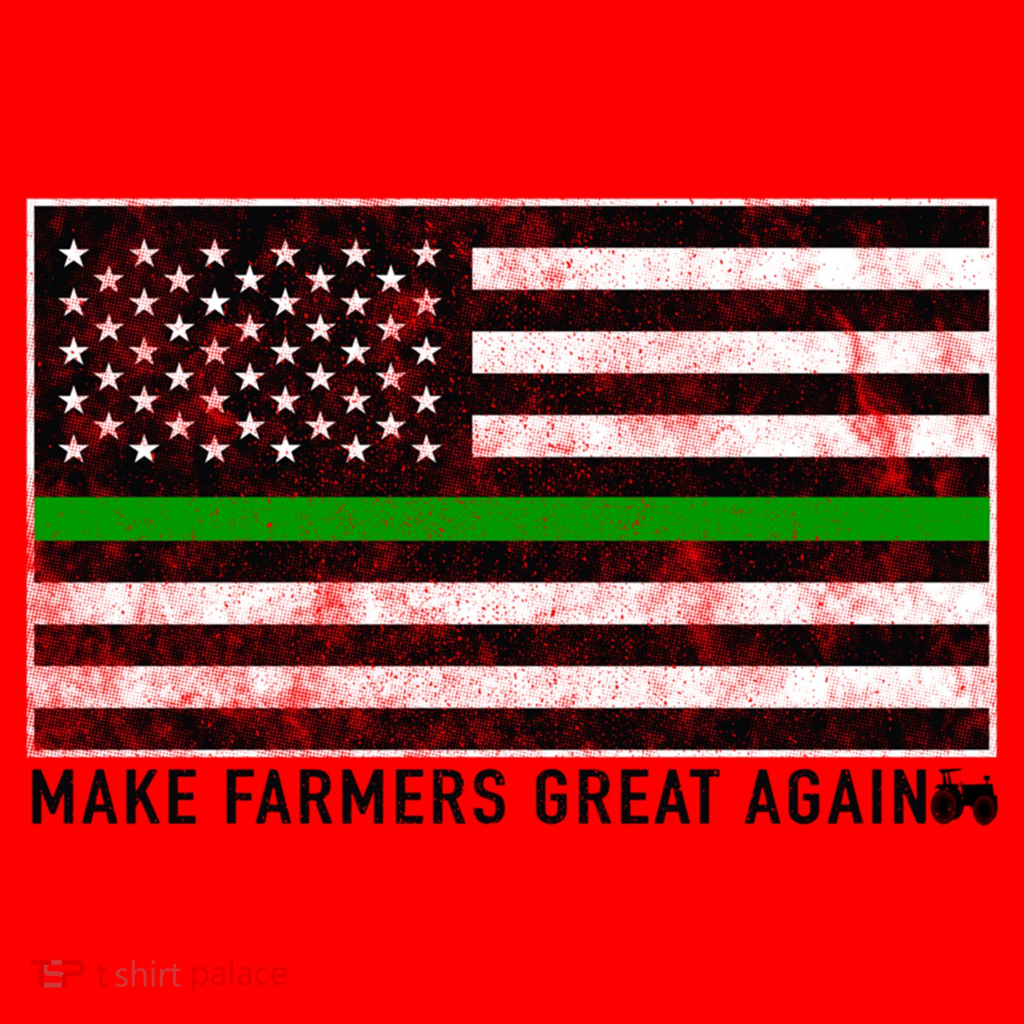 Make Farmers Great Again Tractor Us Flag Green Line Gift Santa Hat
