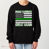 Make Farmers Great Again Usa Flag Thin Green Line Gift Women's Sweatshirt thumb 0