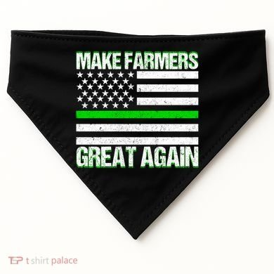 Make Farmers Great Again Usa Flag Thin Green Line Gift USA-Made Doggie Bandana