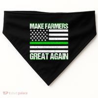Make Farmers Great Again Usa Flag Thin Green Line Gift USA-Made Doggie Bandana thumb 0