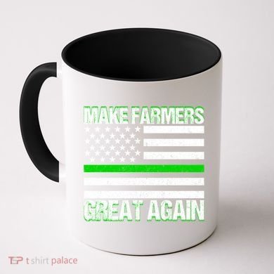 Make Farmers Great Again Usa Flag Thin Green Line Gift Coffee Mug