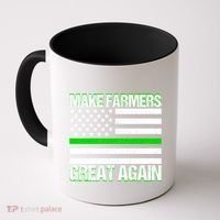 Make Farmers Great Again Usa Flag Thin Green Line Gift Coffee Mug thumb 0