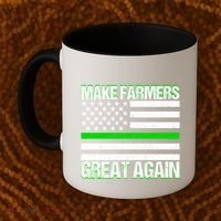 Make Farmers Great Again Usa Flag Thin Green Line Gift Coffee Mug thumb 2
