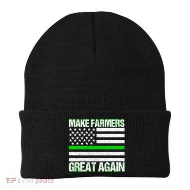 Make Farmers Great Again Usa Flag Thin Green Line Gift Beanie