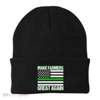 Make Farmers Great Again Usa Flag Thin Green Line Gift Beanie thumb 0
