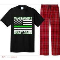 Make Farmers Great Again Usa Flag Thin Green Line Gift Pajama Set thumb 0