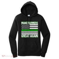 Make Farmers Great Again Usa Flag Thin Green Line Gift Women's Hoodie thumb 0