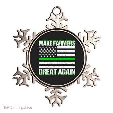 Make Farmers Great Again Usa Flag Thin Green Line Gift Ornament