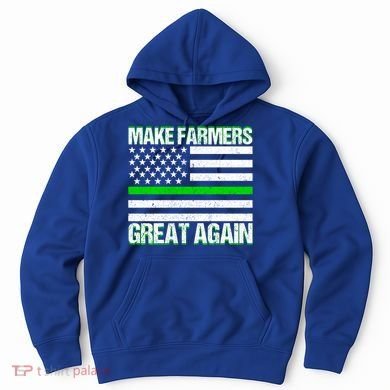 Make Farmers Great Again Usa Flag Thin Green Line Gift Hoodie
