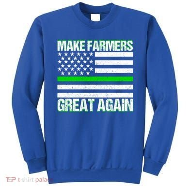 Make Farmers Great Again Usa Flag Thin Green Line Gift Sweatshirt