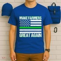 Make Farmers Great Again Usa Flag Thin Green Line Gift T-Shirt thumb 6