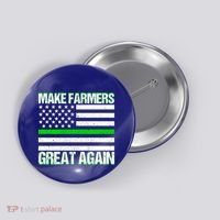 Make Farmers Great Again Usa Flag Thin Green Line Gift Button thumb 0