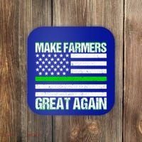 Make Farmers Great Again Usa Flag Thin Green Line Gift Coaster thumb 0