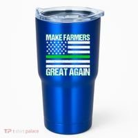 Make Farmers Great Again Usa Flag Thin Green Line Gift Tumbler thumb 0