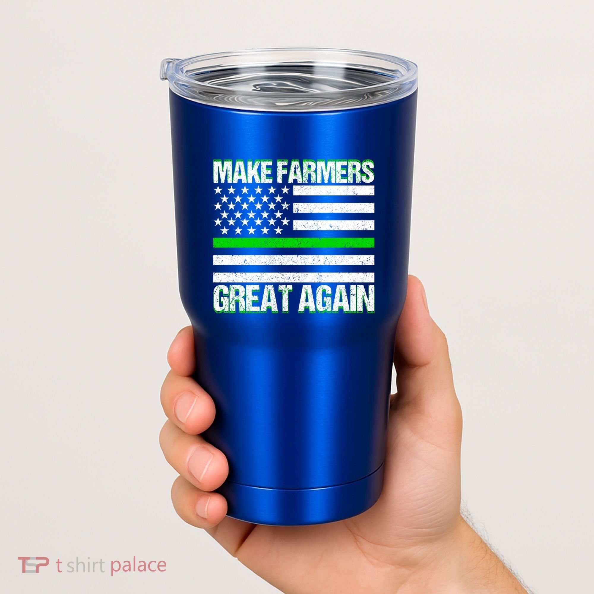 Make Farmers Great Again Usa Flag Thin Green Line Gift Tumbler